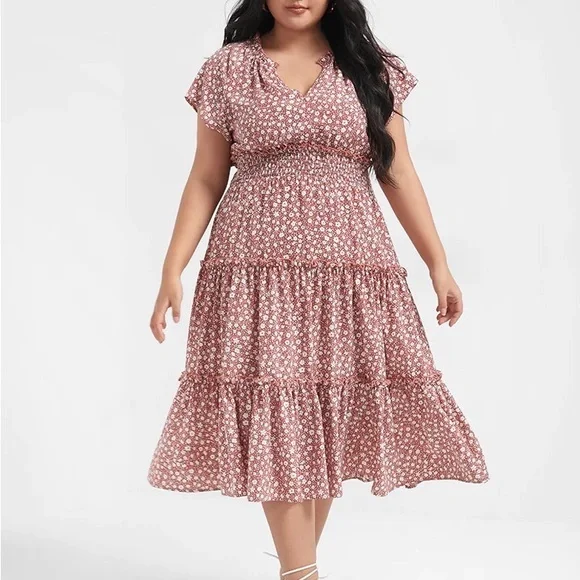 Floral fringe dress 💜 - Picture 1 of 6